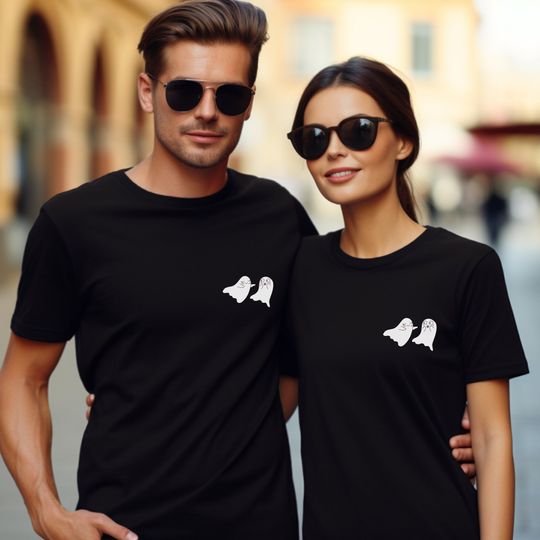 Discover Cute Matching Ghost Couple Halloween Tees