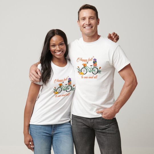 Discover Happy Fall To One And All Bicycle Pumpkin Spice Fa T-Shirt