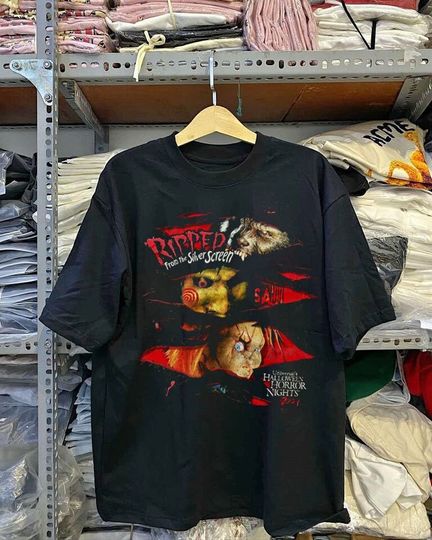 Discover Vintage 2009 Halloween HN tee, SAW Movie Vintage 90s T Shirt, Saw Horror Movie T Shirt