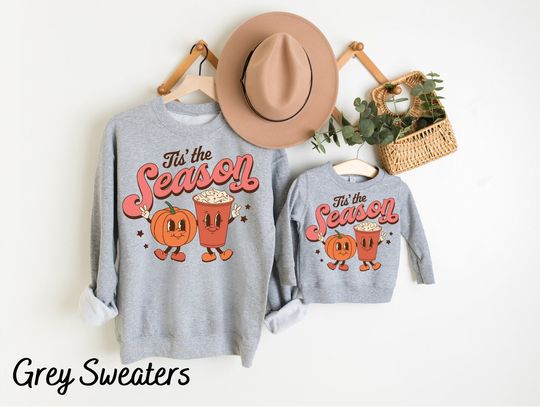 Discover Matching Mommy and Me Fall Sweatshirts, Fall Shirts, Pumpkin Spice Mommy and Me Outfits, Toddler Girl Boy Tis the Season Fall Sweaters