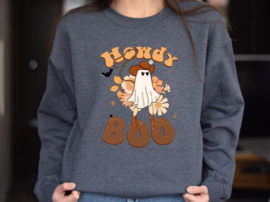 Discover Howdy Boo Flowers Cowboy Halloween Shirt