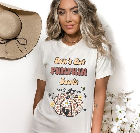 Discover Halloween Fall Pregnancy Announcement T-Shirt