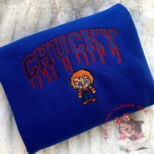 Discover Chucky Melt Embroidered Sweatshirt/Hoodie|Halloween|Embroidered Hoodie| Halloween Sweatshirt | Trendy Clothing|Trendy Halloween| Spooky Drip