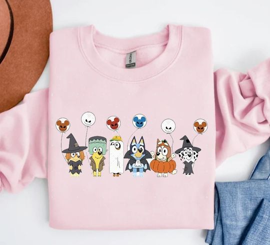 Discover Embroidered BlueyDad Halloween Heeler Sweatshirt