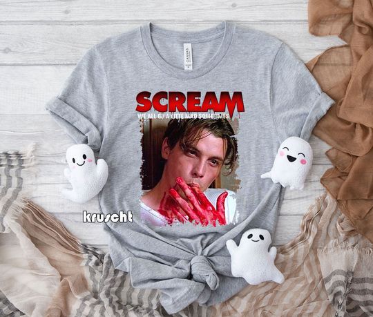 Discover Horror Movie Character Tshirt, Halloween  Shirt, We All Go Little Mad Sometimes, 90s Movie Tee, Scary Movies Lover Gift
