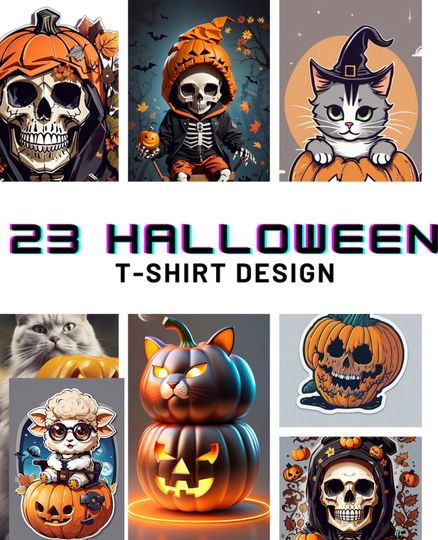 Discover 23 Halloween t-shirts SVG Png, Spooky Vibes, Midjourney Prompts Generate, AI Art shirt gift Files For Cricut Sublimation costumes, print