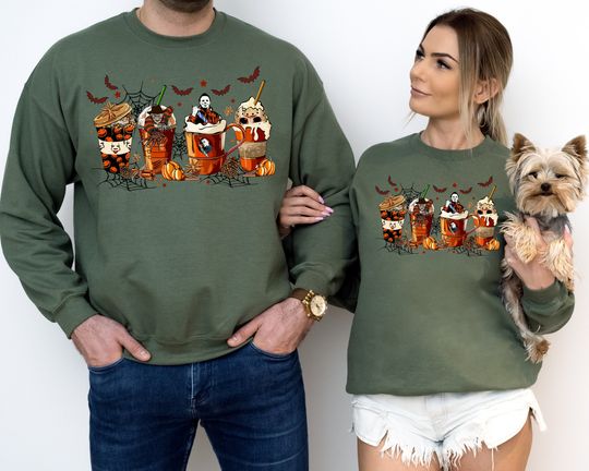 Discover Skeleton Coffee Cups Sweatshirt - For Coffee Lovers During Halloween