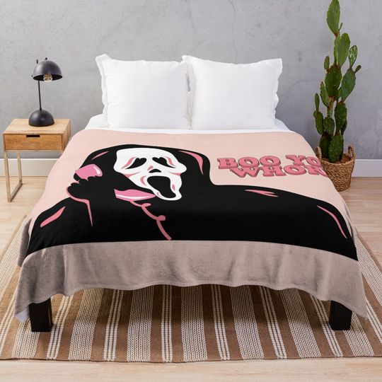 Discover Scream Ghostface Boo You Whore Throw Blanket