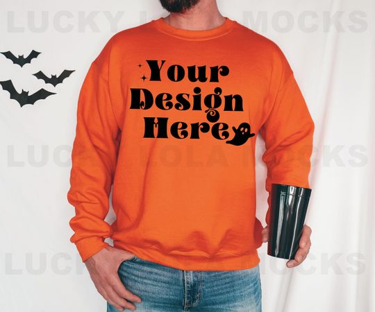 Discover Gildan 18000 Sweatshirt Mockup for Halloween