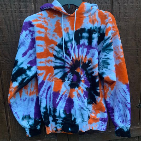 Discover Halloween Tie Dye Sweatshirt - Orange and Black