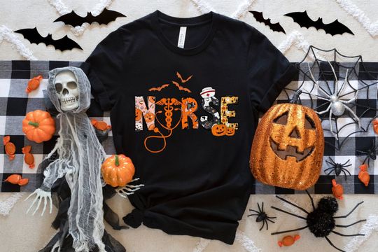 Discover Cute Spooky Nurse Halloween T-Shirt