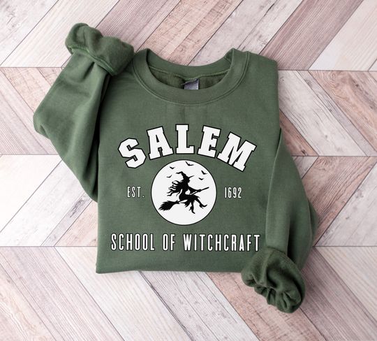 Discover Salem 1692 Witchcraft Halloween Sweater, Cute Funny Halloween Sweater, Womens Sweat Shirt, Witchy Spooky Season, Cozy Fall Autumn Sweater
