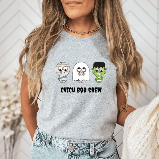 Discover CVICU Halloween Nurse T-Shirt, Spooky Pediatric Nurse Gift