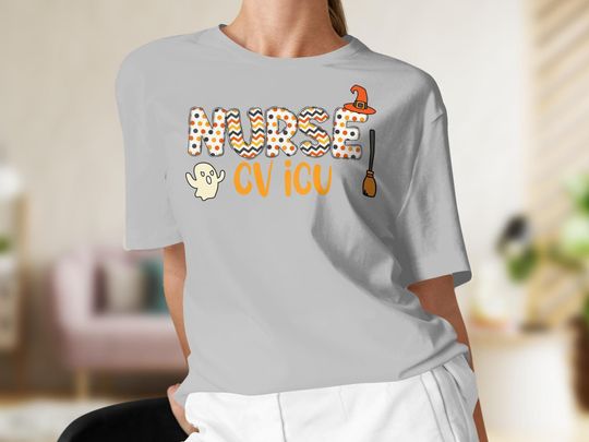 Discover Halloween CVICU Nurse T-Shirt, Ideal for Cardiovascular Healthcare Workers