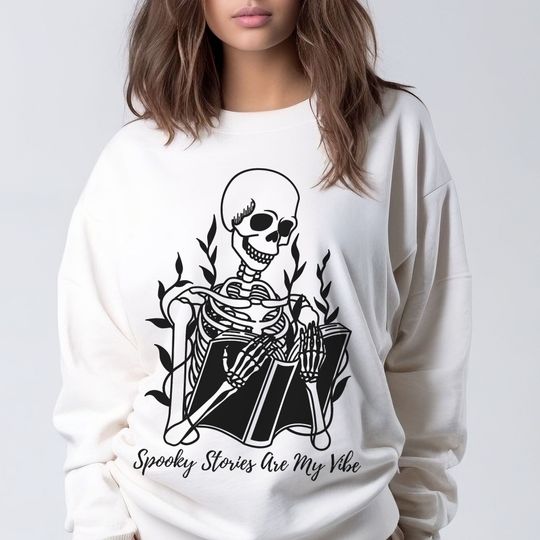 Discover Spooky Book Reader Halloween Sweatshirt