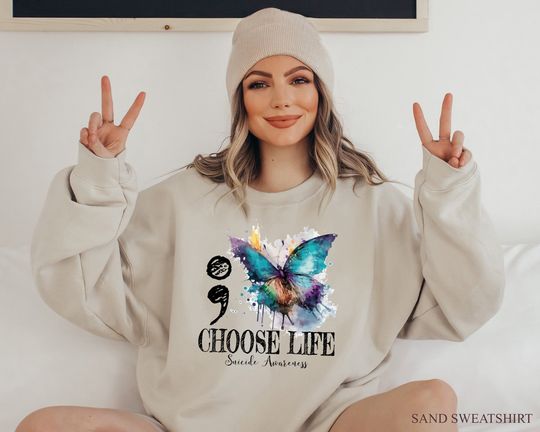 Discover Women's Aesthetic Sweatshirt, Choose Life Shirt, Inspirational Gift for Women, Motivational Hoodie, Girl's Best Friend Gifts,  G8913