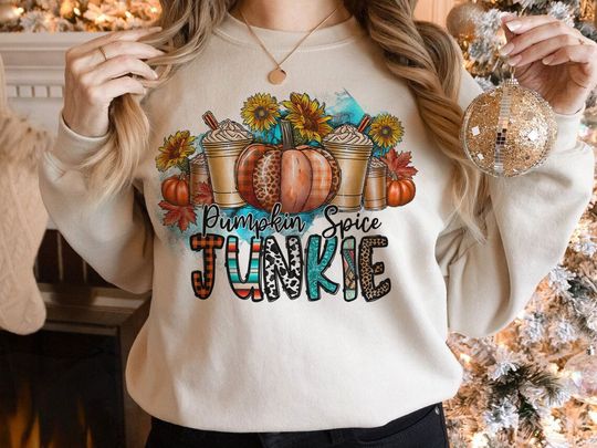 Discover Pumpkin Spice Junkie Sweatshirt - Autumn Apparel