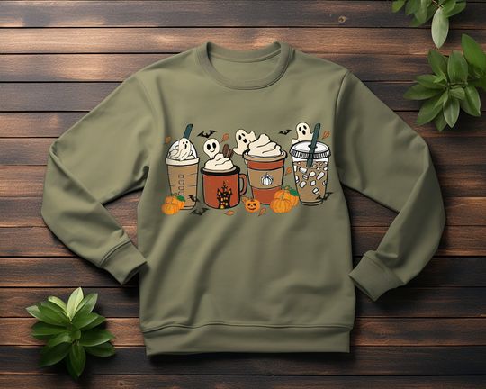 Discover Cute Ghost Coffee Sweatshirt