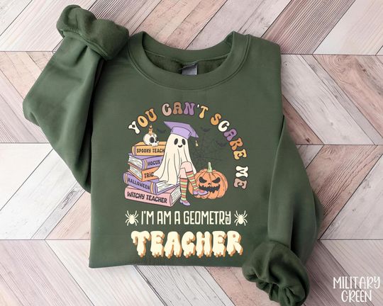Discover Funny Geometry Teacher Halloween Sweatshirt