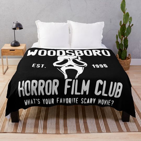 Discover Scream Ghostface Woodsboro Horror Film Club Throw Blanket