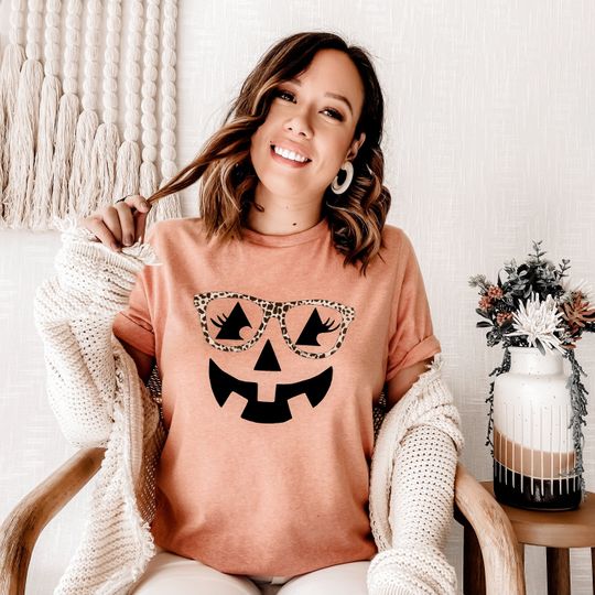 Discover Halloween Womens Shirt with a Girl Jack O Lantern Tshirt