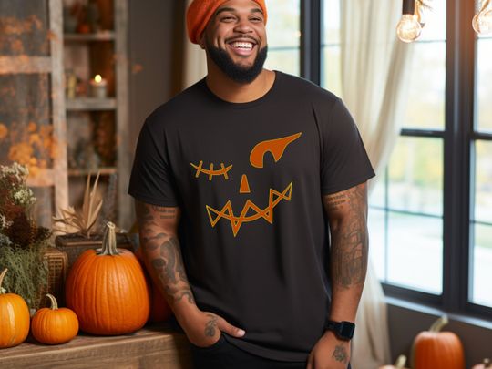 Discover Halloween Pumpkin Face shirt, Halloween Party, Man Shirt, Pumpkin Tee