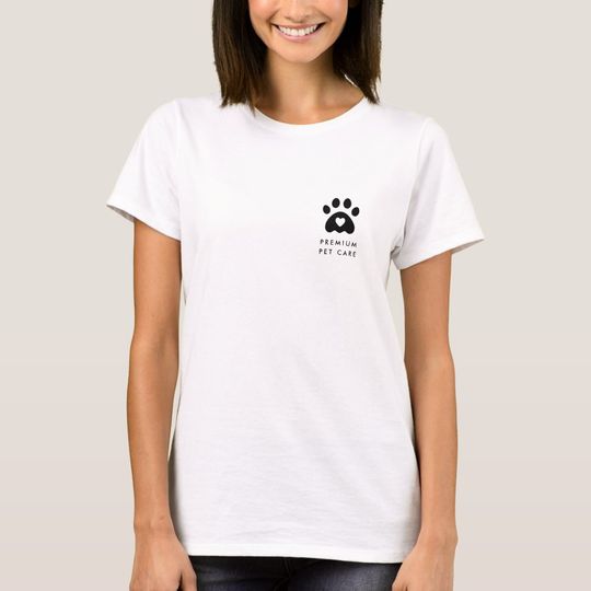 Discover Modern Paw Print Pet Care Dog Walker Business Logo T-Shirt