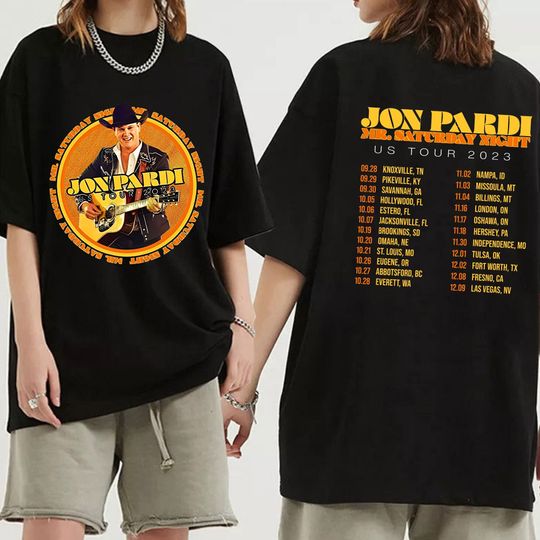 Discover Jon Pardi Country Music Shirt, The Mr. Saturday Night World Tour 2023 T Shirt