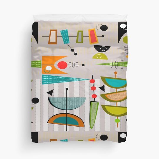 Discover Mid-century Modern Abstract #55 Duvet Cover