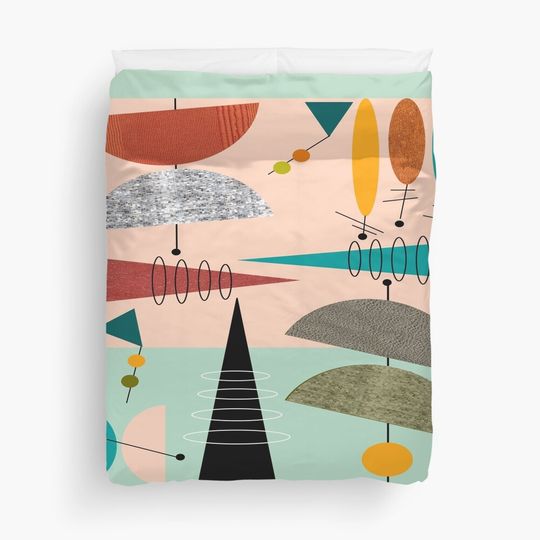 Discover Mid-Century Modern Abstract #39 Duvet Cover