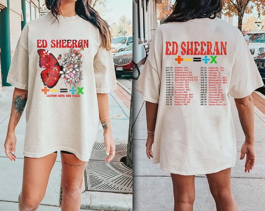 Discover Custom Ed Shee The Mathematics Tour Shirt, Vintage Ed Shee Butterfly Shirt