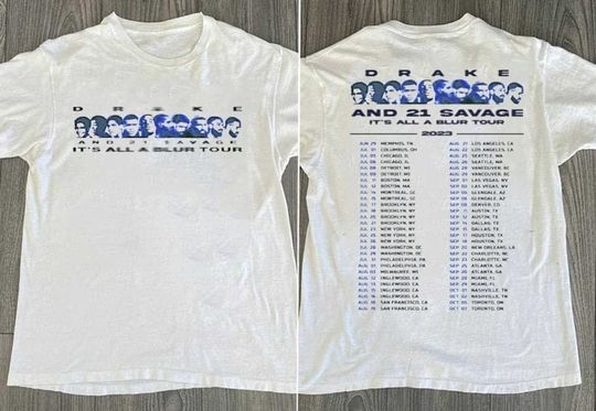 Discover Vintage Drake 21 Savage Tour Rescheduled Shirt, Drake It's All A Blur Tour 2023 Shirt