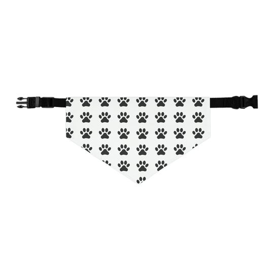 Discover Pet Bandana Collar - Paw Prints - White