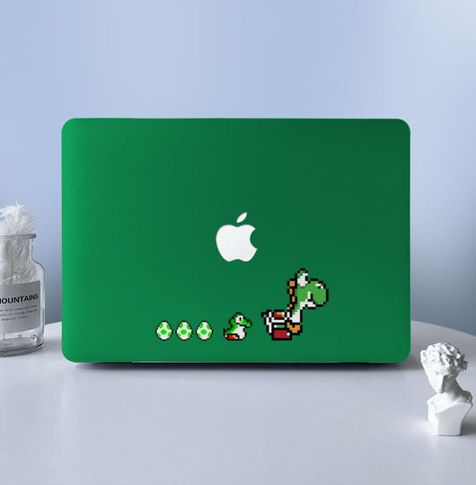 Discover Cute Green Cartoon Dinosaurs Laptop Skin