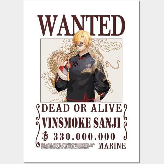 Discover Vinsmoke Sanji Wanted One Piece Poster