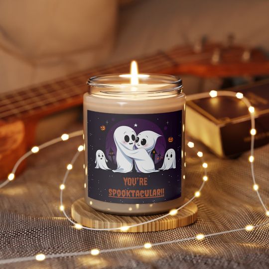 Discover Halloween candle scented vanilla and cinnamon Halloween cute ghosts candle for