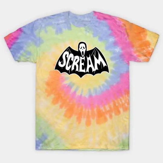 Discover Scream Ghostface Bat Tie dye T-shirt