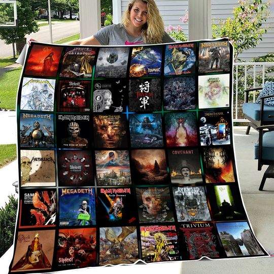 Discover Rock Band Music Album Covers Fleece Blanket