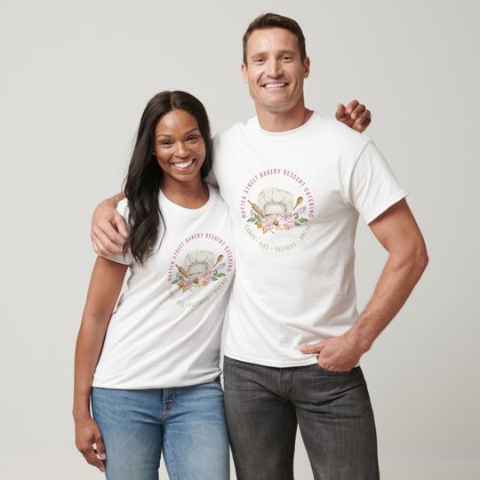Discover Bakery Pastry Chef Baking Utensils Watercolor T-Shirt