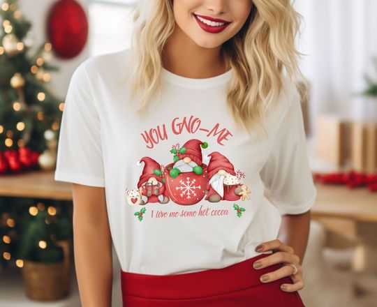 Discover Yummy Gnome Holiday Tee "...Love Me Some Hot Cocoa" Unisex T-shirt