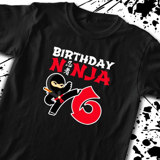 Discover Kids Birthday Ninja - 6 Year Old Party Theme T-Shirt