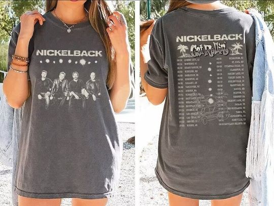 Discover Vintage Get Rollin' Tour 2023 Tickets Album Get Rollin, Nickelback Music T-Shirt