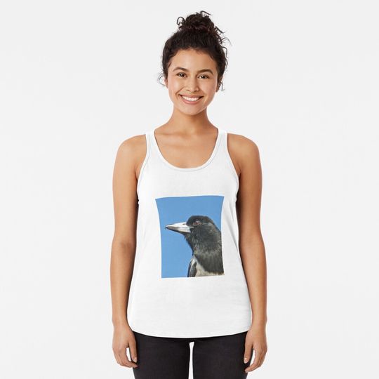 Discover Our Friend Butch - the Pied Butcherbird Racerback Tank Top