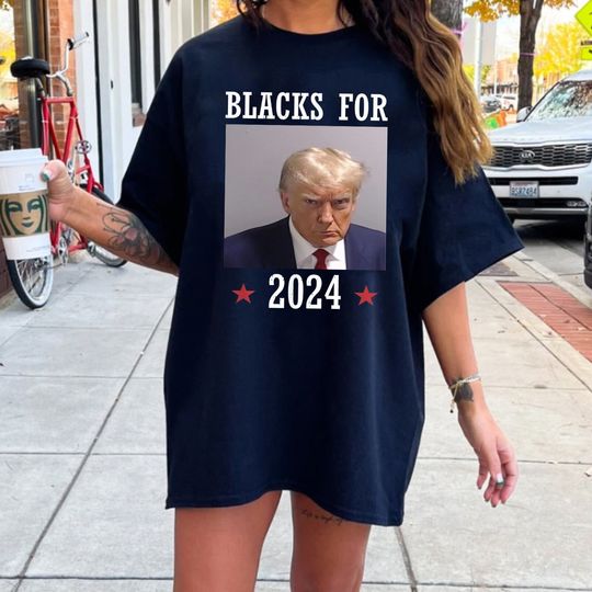 Discover Trump Mugshot 2023 Shirt, Blqack For Trump 2024 Shirt