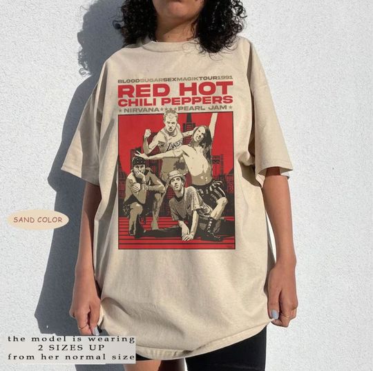 Discover Vintage RHCP Tour 1991 Tee, Red Hot Chili Peppers Rock Band 2023 Tshirt