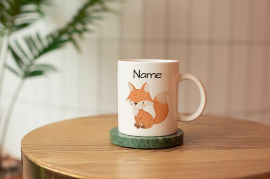 Discover Personalized fox mug for kids with name, Personalized gift