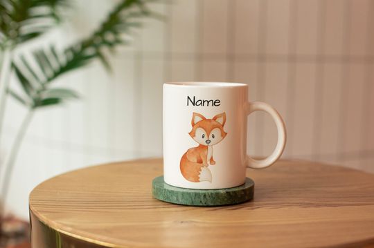 Discover Personalized fox mug for kids with name, Personalized gift
