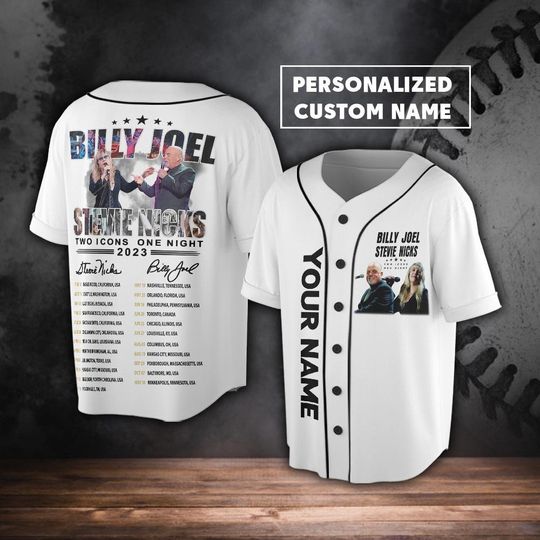 Discover Personalized Stevie Nick Two Icons One Night Tour Music Baseball Jersey
