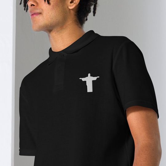 Discover Christian polo shirt Christ the Redeemer Embroidered Polo Shirts