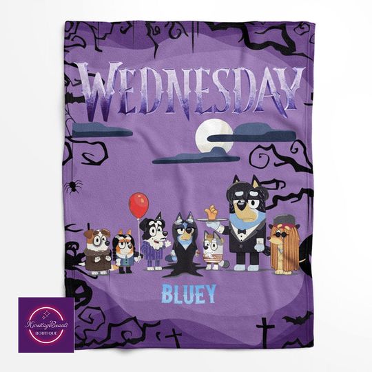 Discover Halloween BlueyDad Birthday Blanket